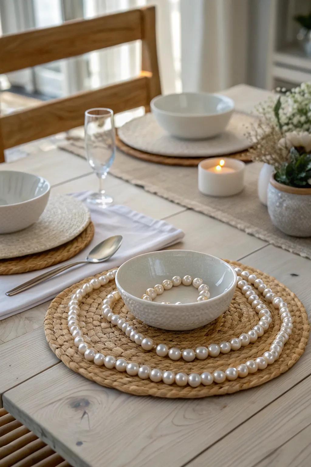 Honor tradition with pearl decorations that add elegance and meaning to your celebration.