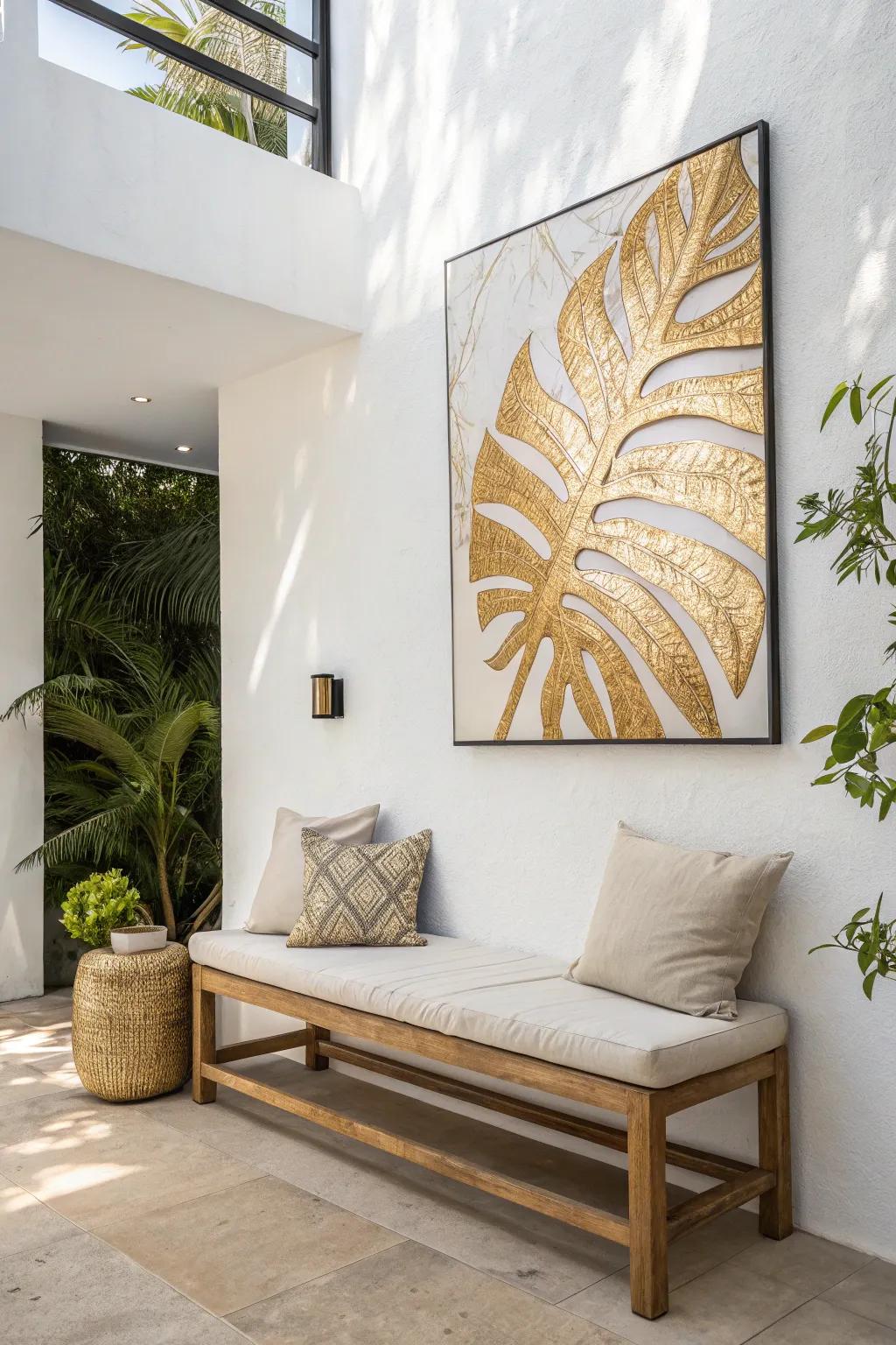 Elevate monochrome art with a touch of gold for timeless elegance.