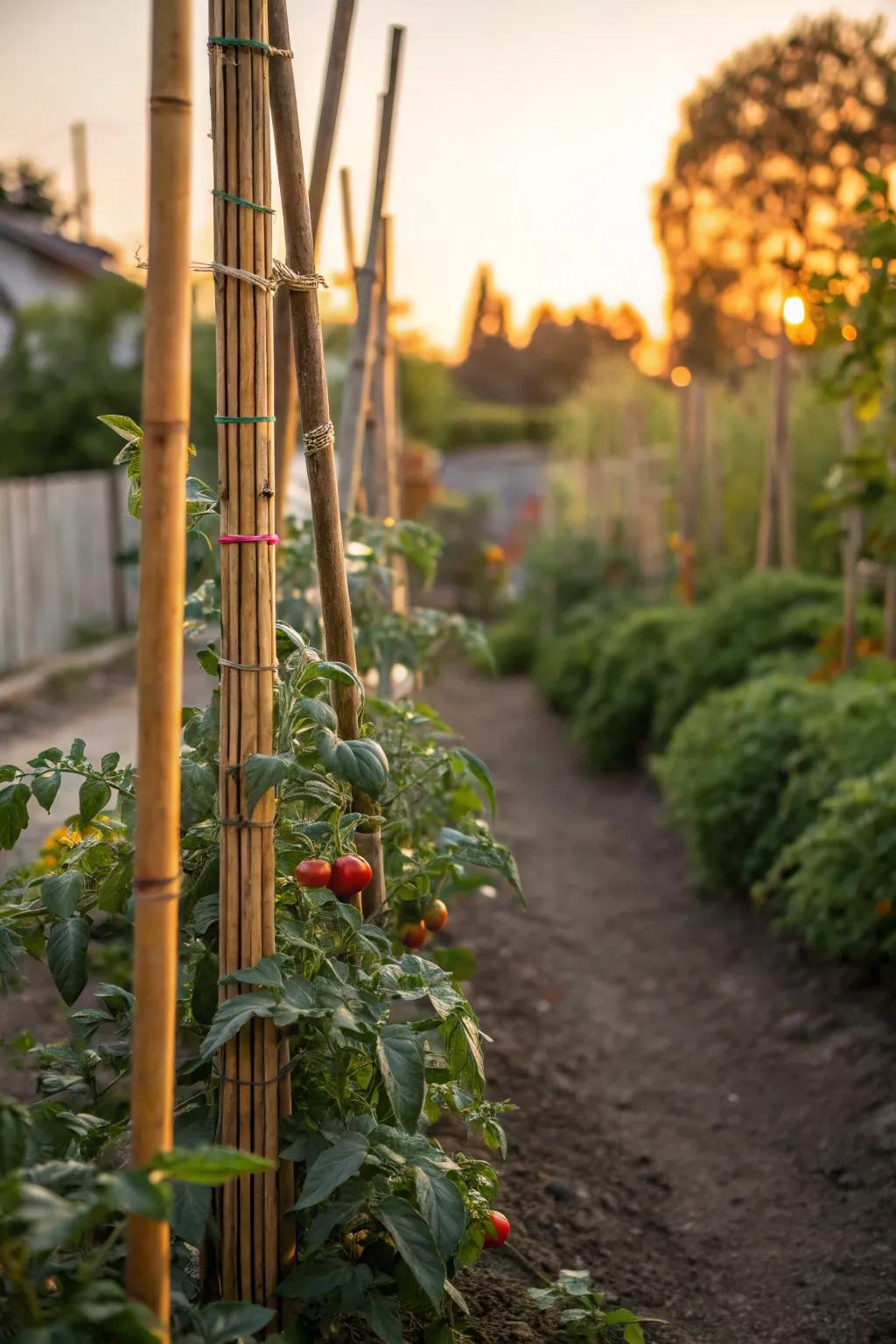 Guide your garden to new heights with durable bamboo stakes that enhance its natural beauty.