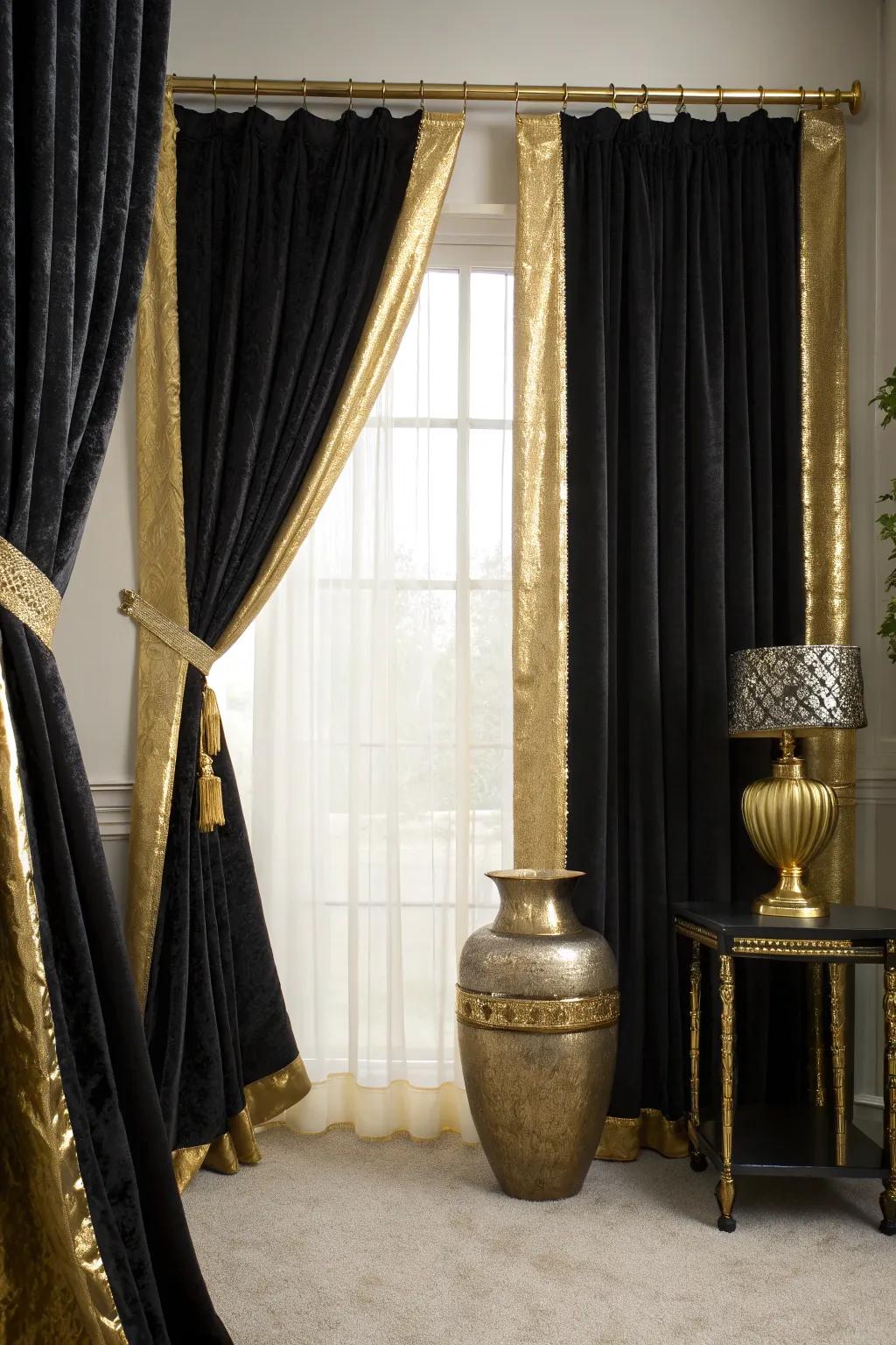 Frame your views with dramatic curtains that add a touch of glamour. #CurtainStyle #WindowDecor