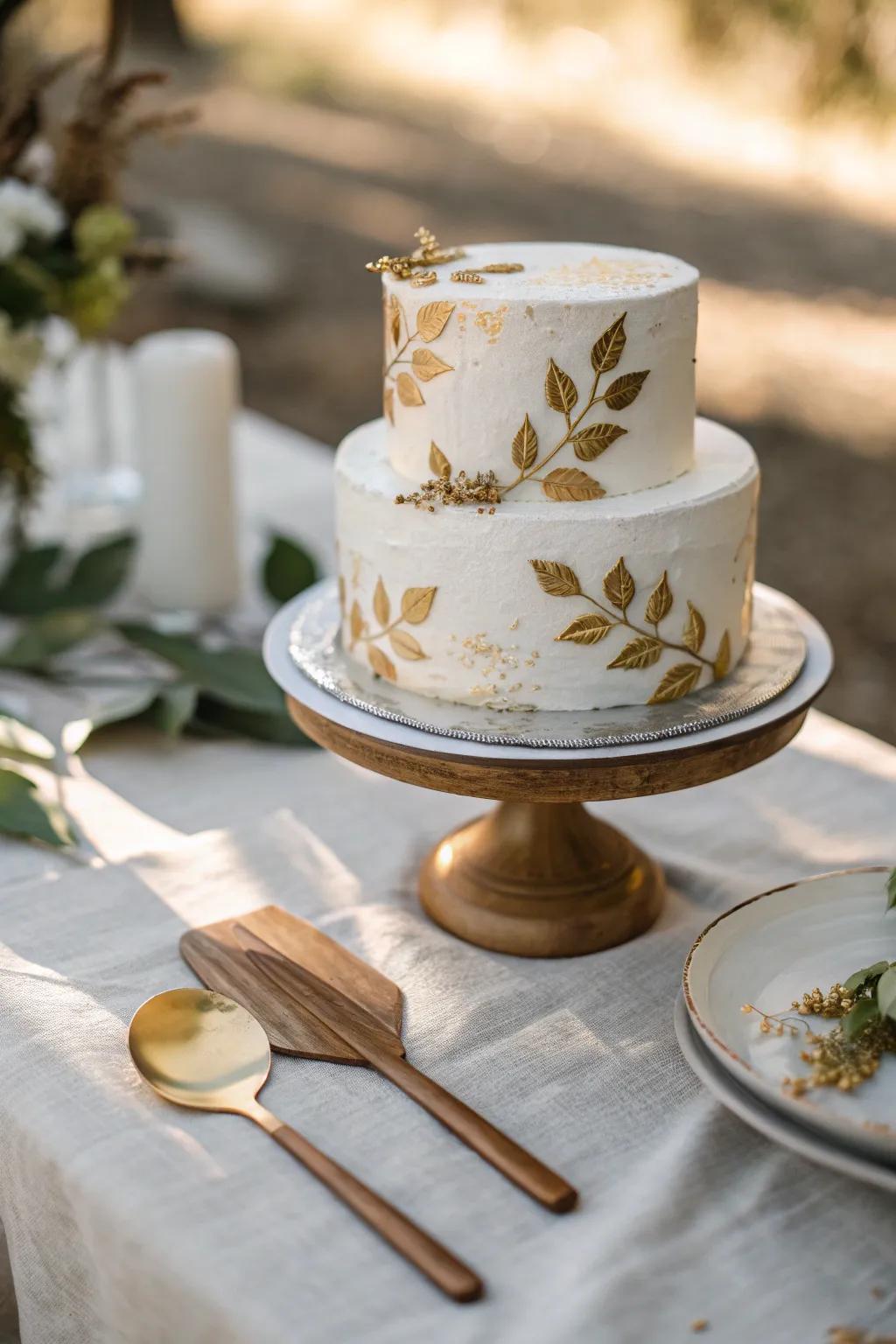 Shimmer and shine with metallic accents that add a touch of luxury to any cake.