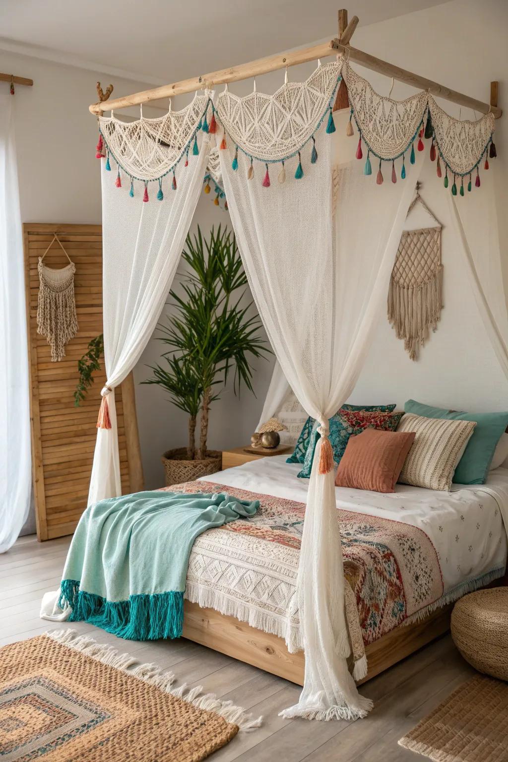 Embrace the boho spirit with vibrant tassels and relaxed vibes, perfect for free spirits.