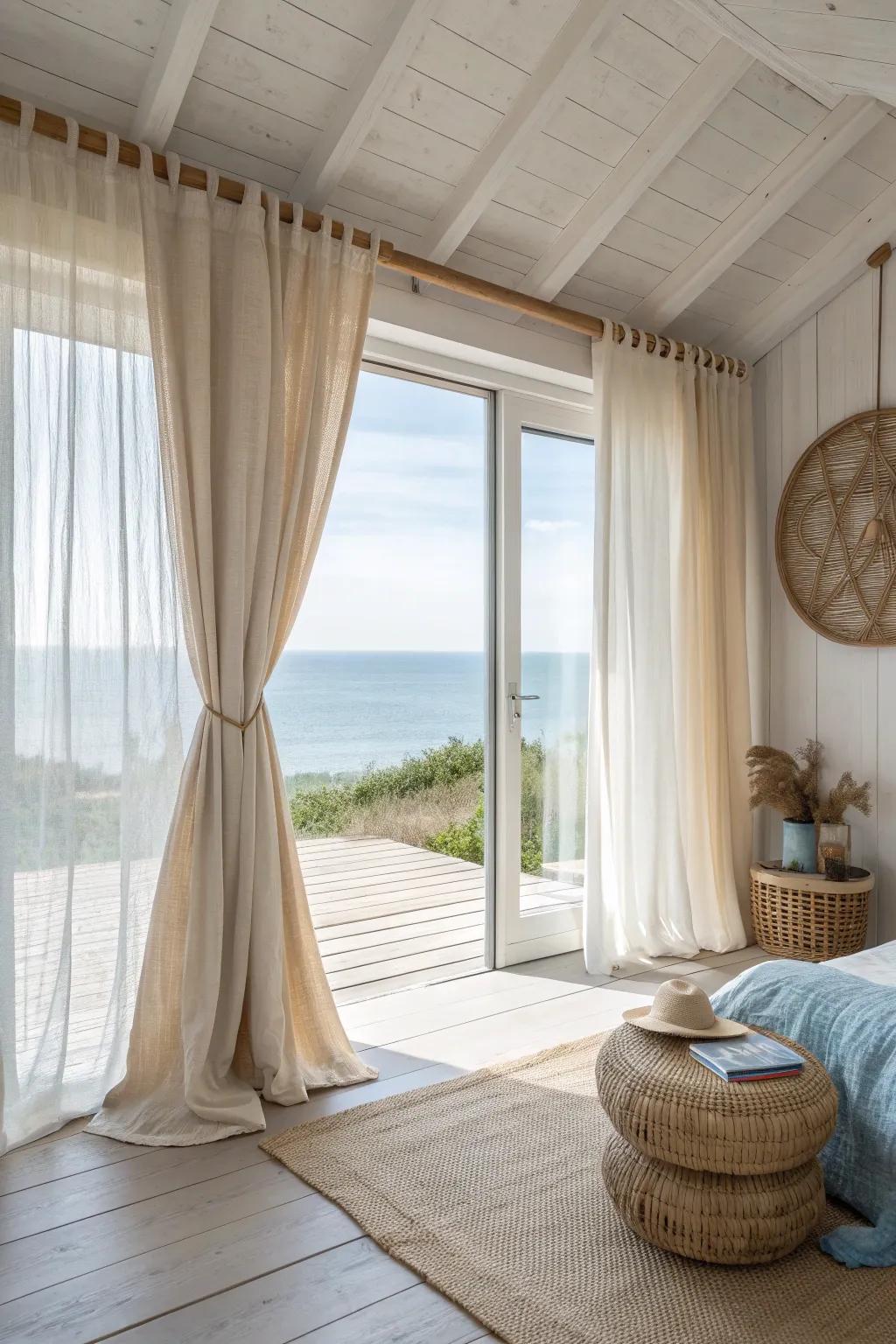 Embrace the beauty of natural materials for a relaxed coastal aesthetic.