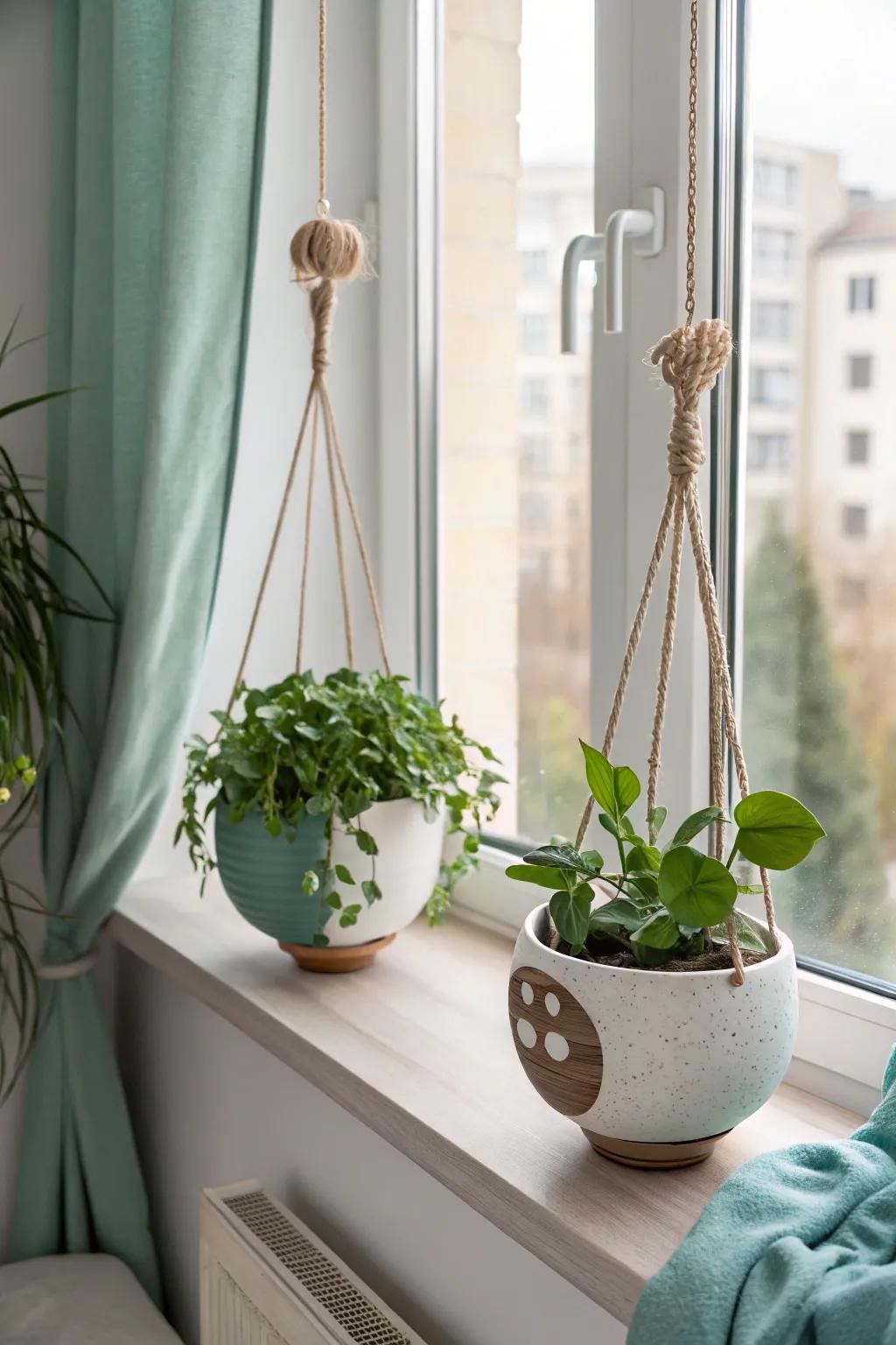 Elevate your greenery game with yin yang hanging planters that bring nature and harmony indoors.