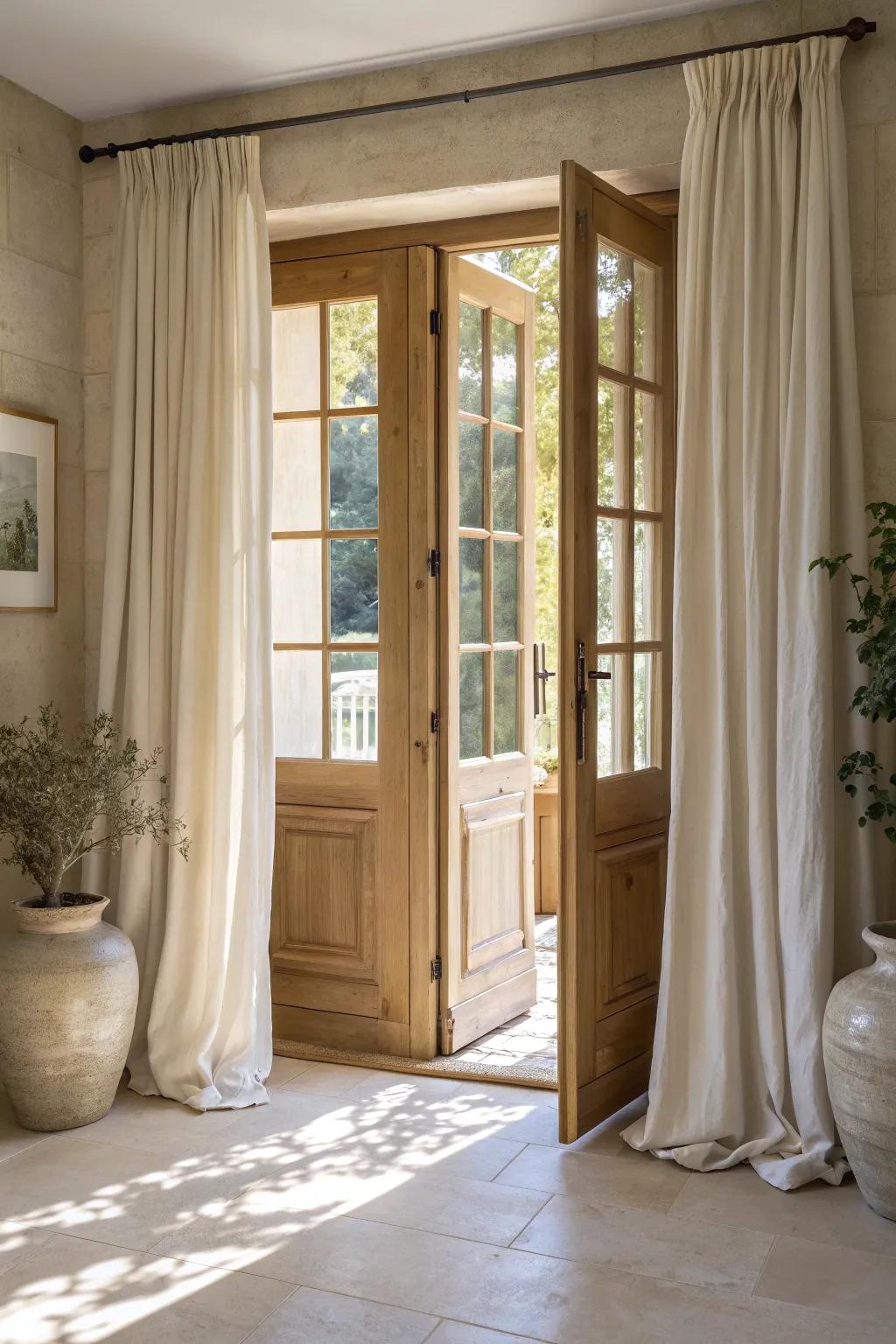 Infuse elegance into your entryway with classic French closet doors.