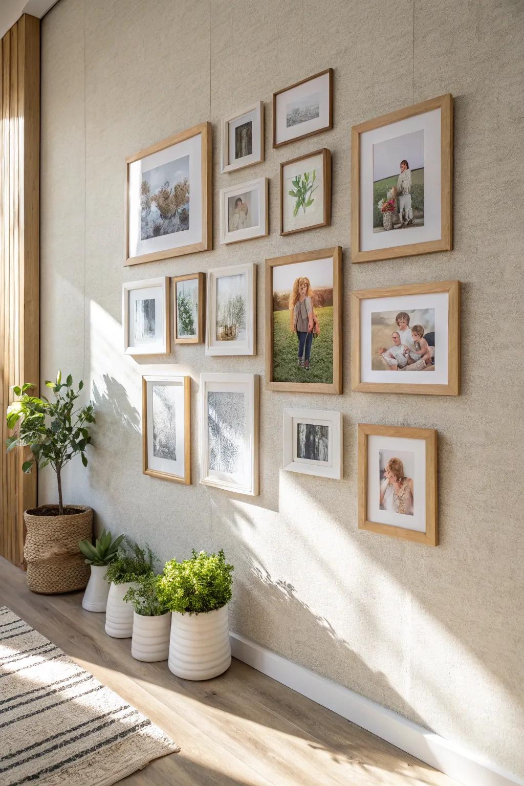 Add a touch of rhythm with a patterned photo stack that combines playfulness with order.