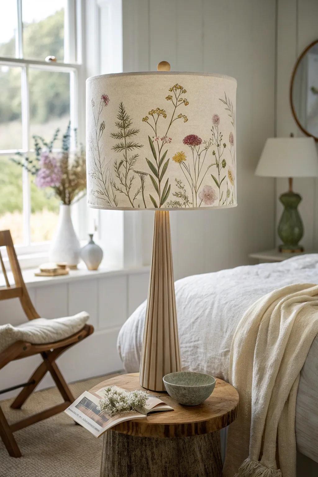 Floral lampshades add a soft botanical touch to illuminate your space.