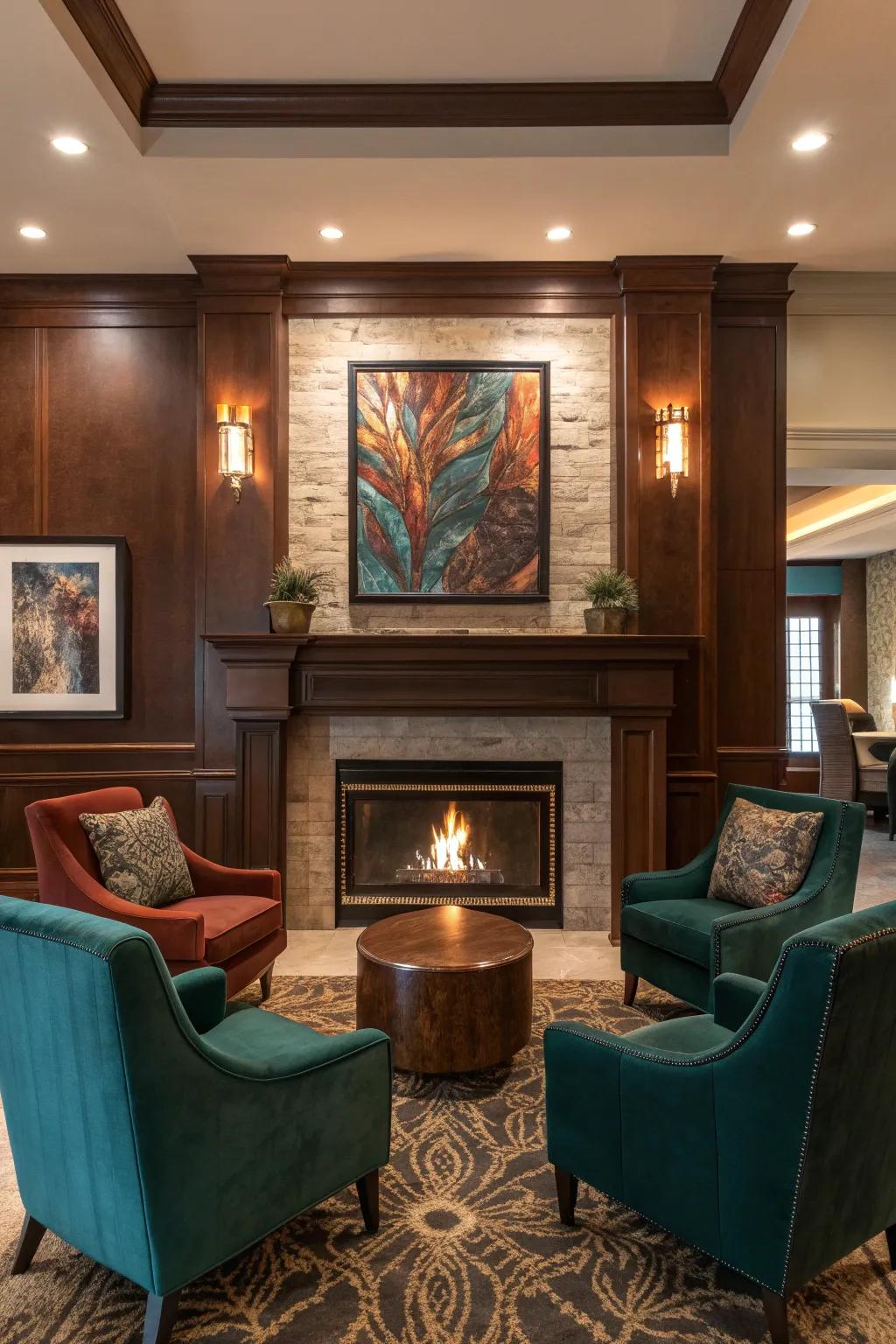 Artwork adds a personal and artistic touch to your hearth room.