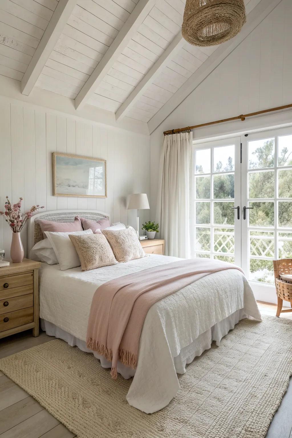 A tidy room enhances the airy and spacious atmosphere.