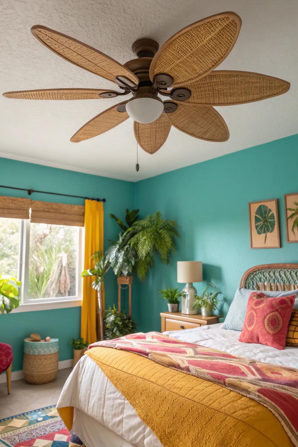 Bring the outdoors in with a fan made from natural bamboo.