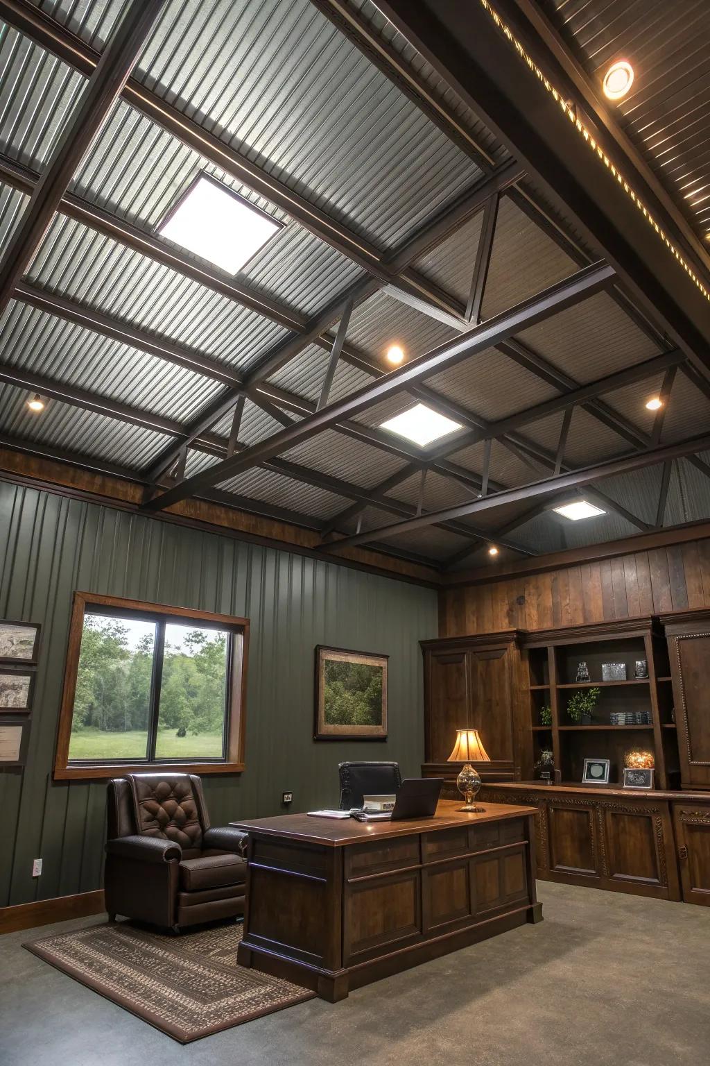 LED panels offer a soft, even glow ideal for creating a focused and comfortable workspace.