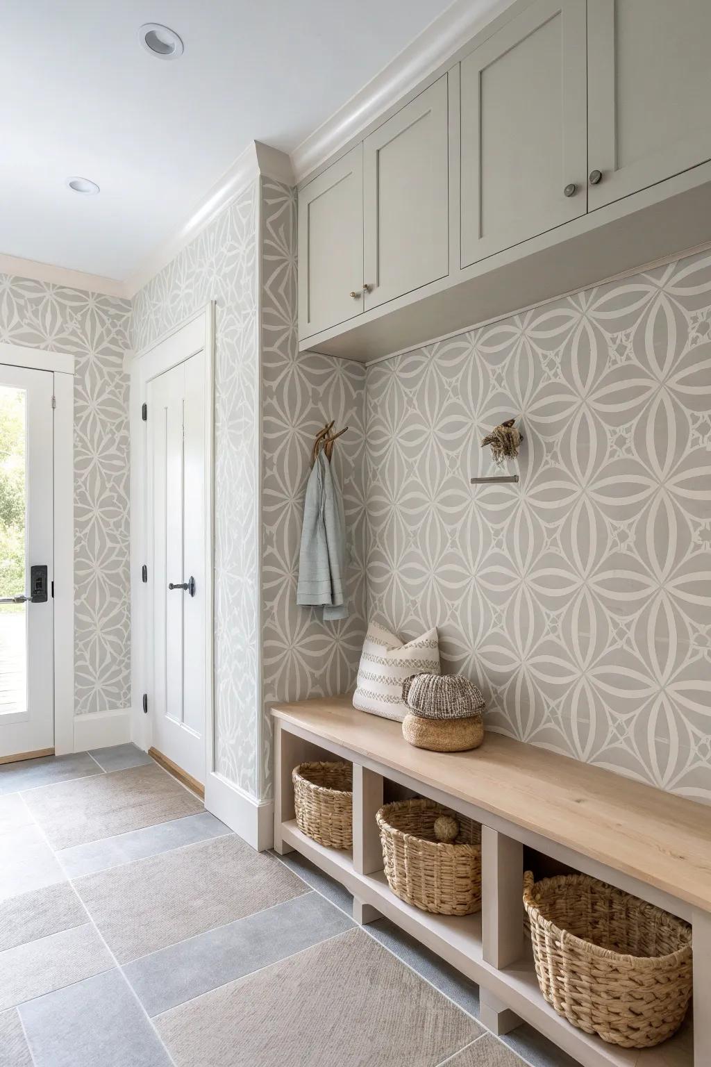 Embrace simplicity with minimalist lines for a clean and modern mudroom.