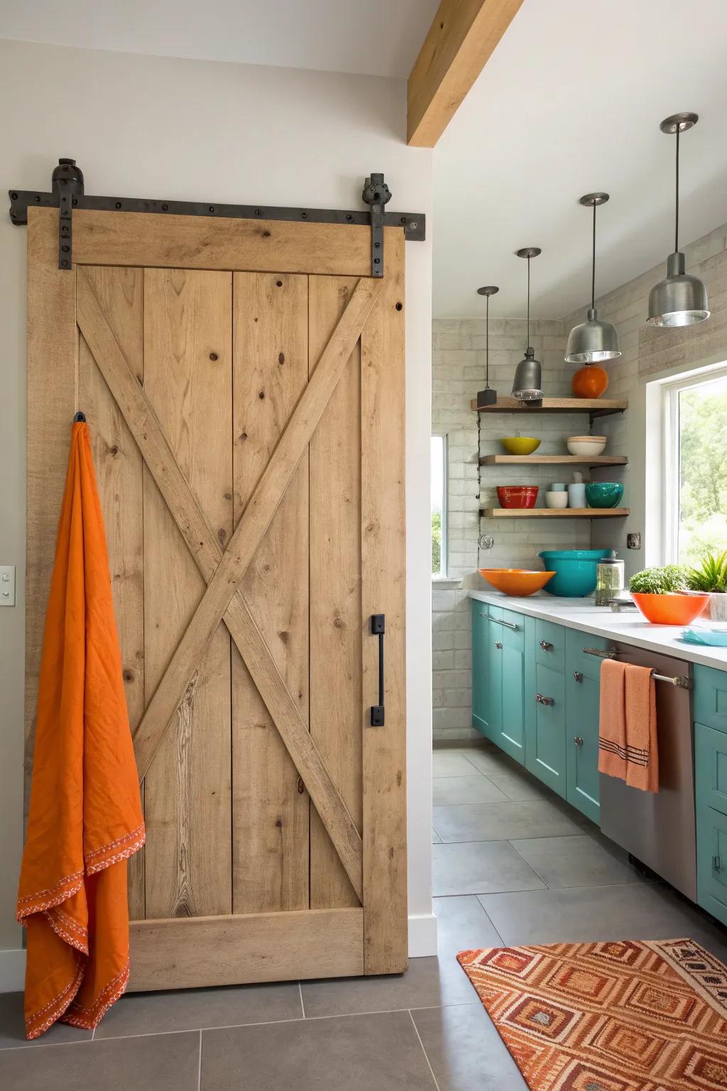 Natural edge barn doors celebrate the beauty of raw wood, adding organic charm to your space.