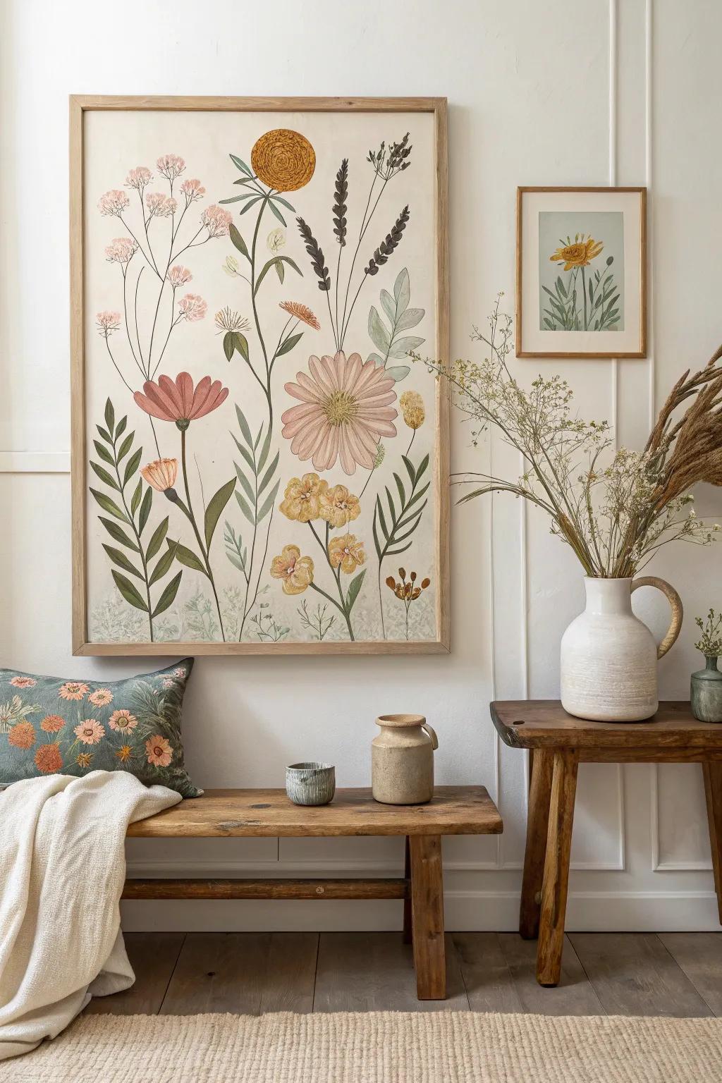 Infuse elegance into your decor with timeless floral and botanical art.