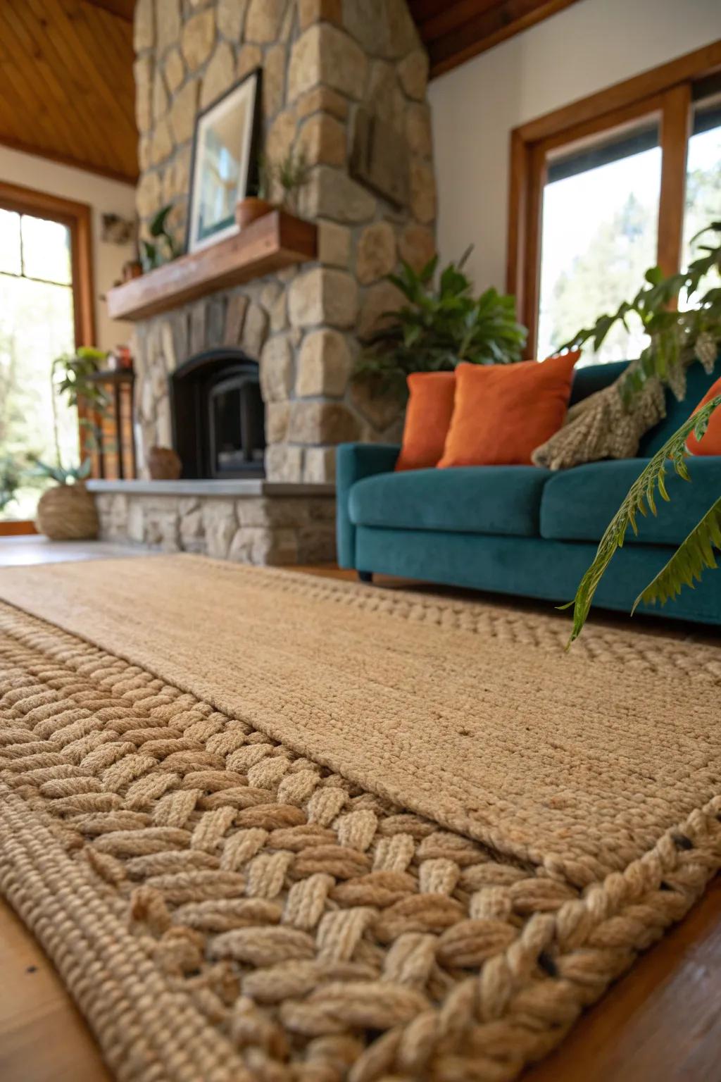 Bring nature indoors with a natural fiber rug that grounds your space.