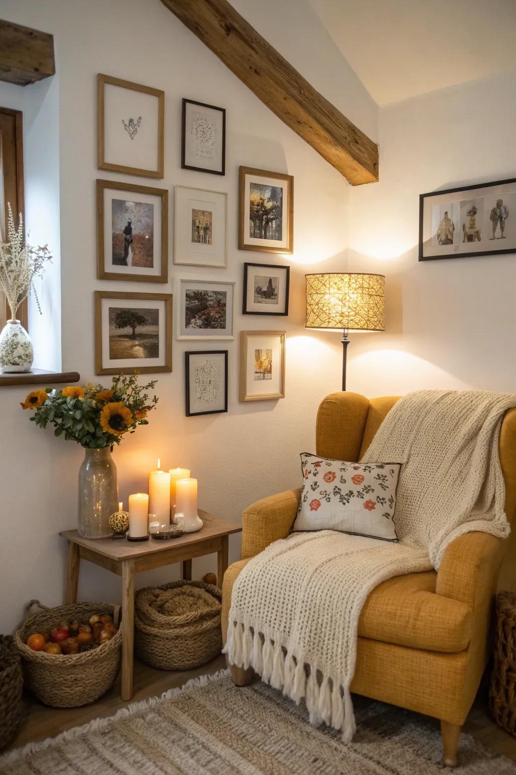 Turn your memories into decor by showcasing personal art and photos.