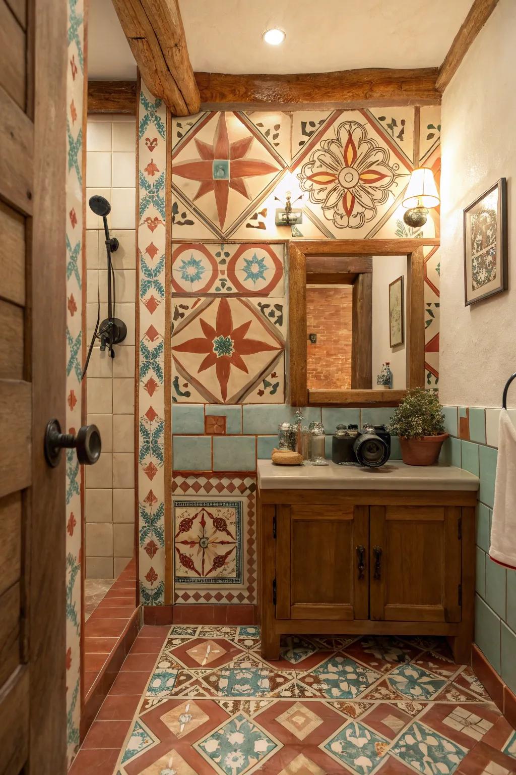 Hand-painted tiles introduce unique artistry into your home, making every corner special.