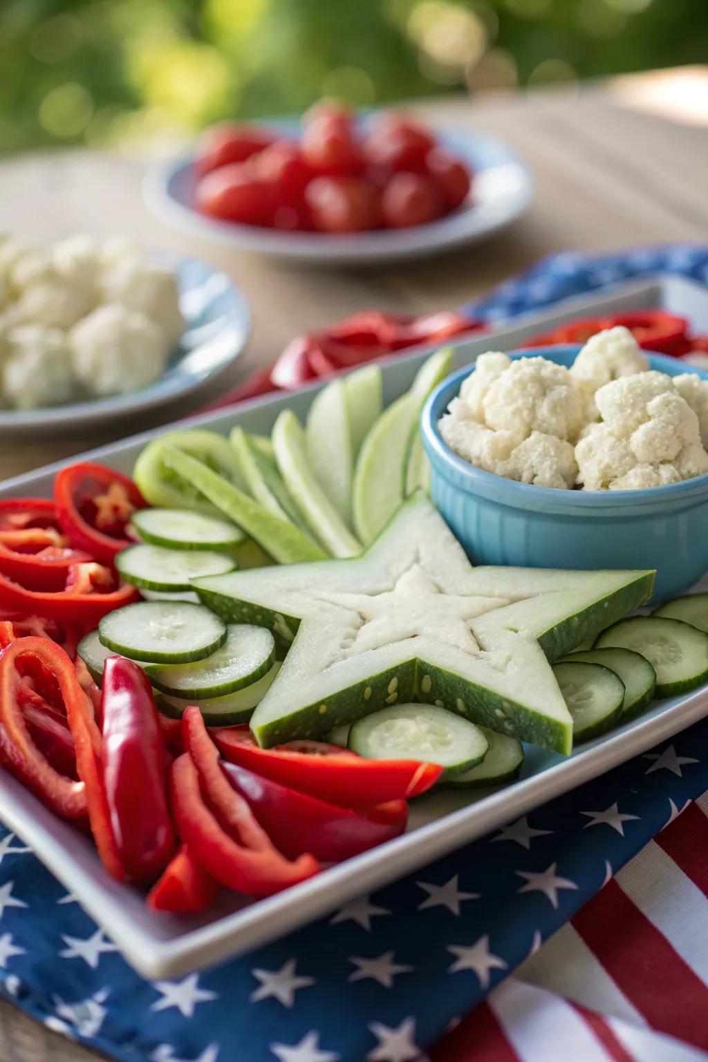 Make your table shine with this veggie star centerpiece. ✨ #CenterpieceIdeas #VeggieArt