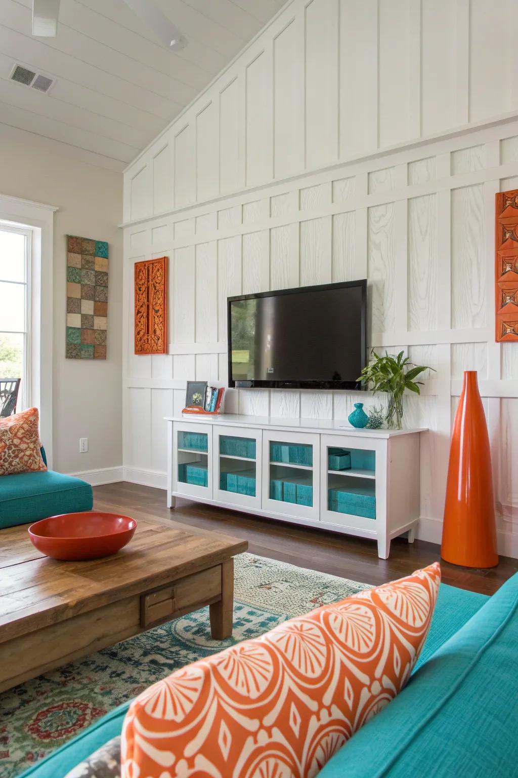 Create a unique, personalized space by mixing different styles of battens on your wall.