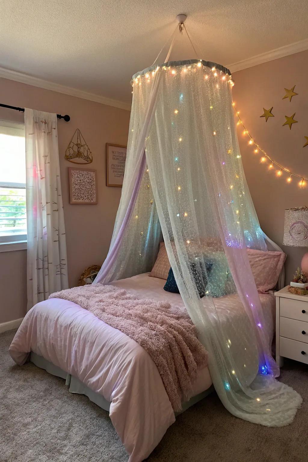 Bring magic to life with shimmering fabrics that dance in the light.