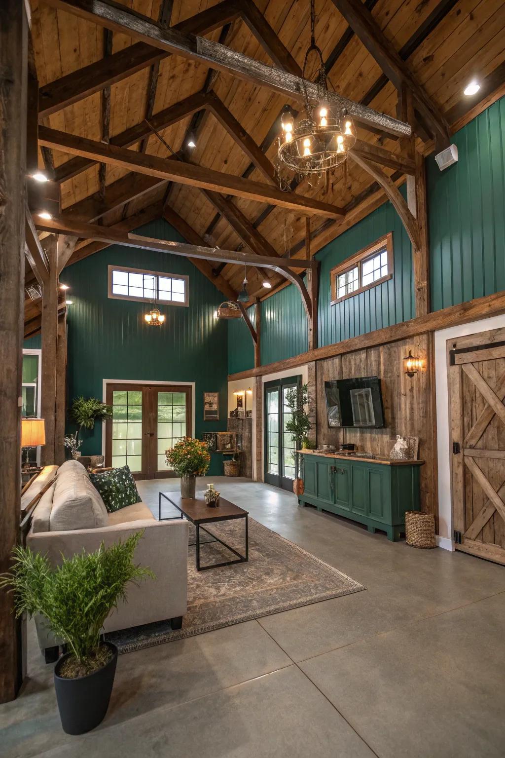 Experience rustic elegance in a barndominium. #RusticCharm #ModernLiving
