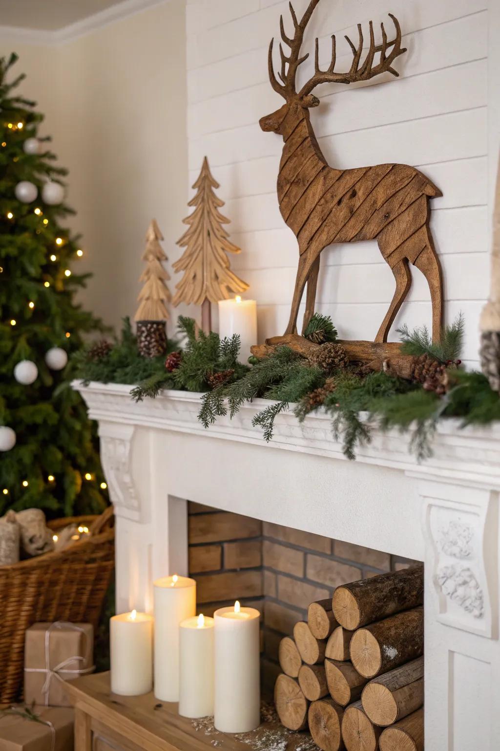 Invite nature's warmth into your home with carved wooden elements that add an earthy charm.