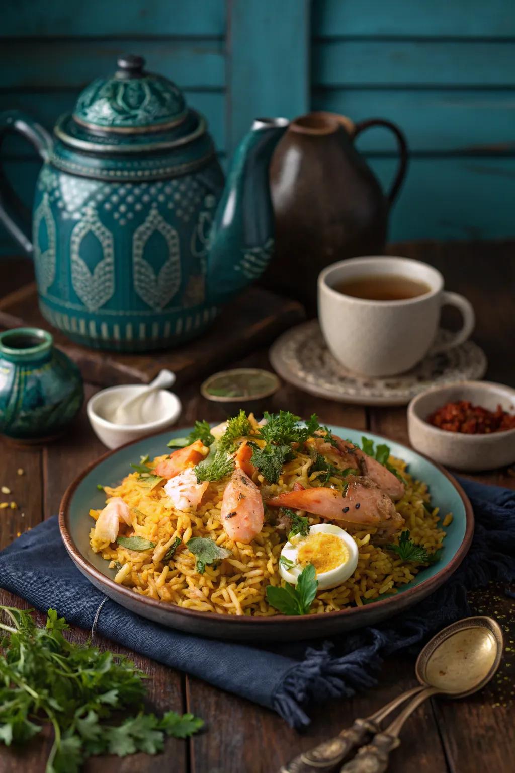 Warm up your morning with traditional kedgeree, a comforting and aromatic breakfast option.