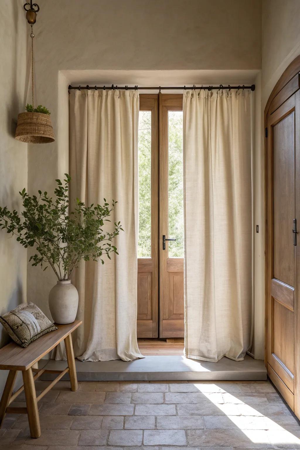 Add warmth and luxury with fabric-covered closet doors. 🌟 #FabricDesign #CozyHome #TexturedInteriors