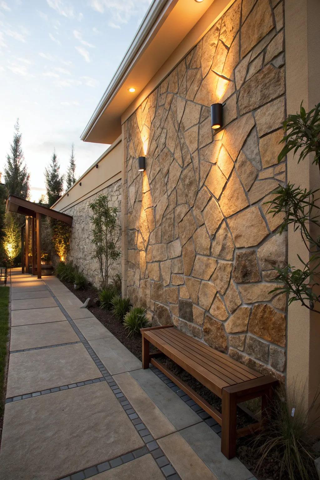 Transform your walls into artistic masterpieces with textured stone patterns.