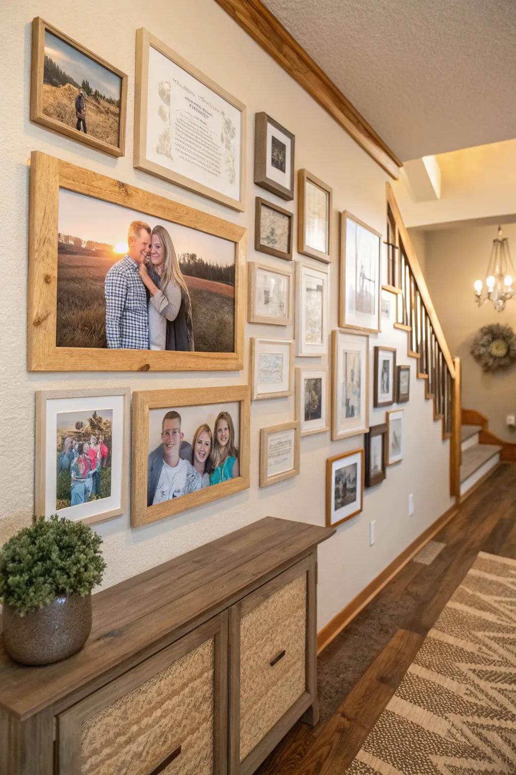Tell your family's story with a chronological photo wall that celebrates every chapter.