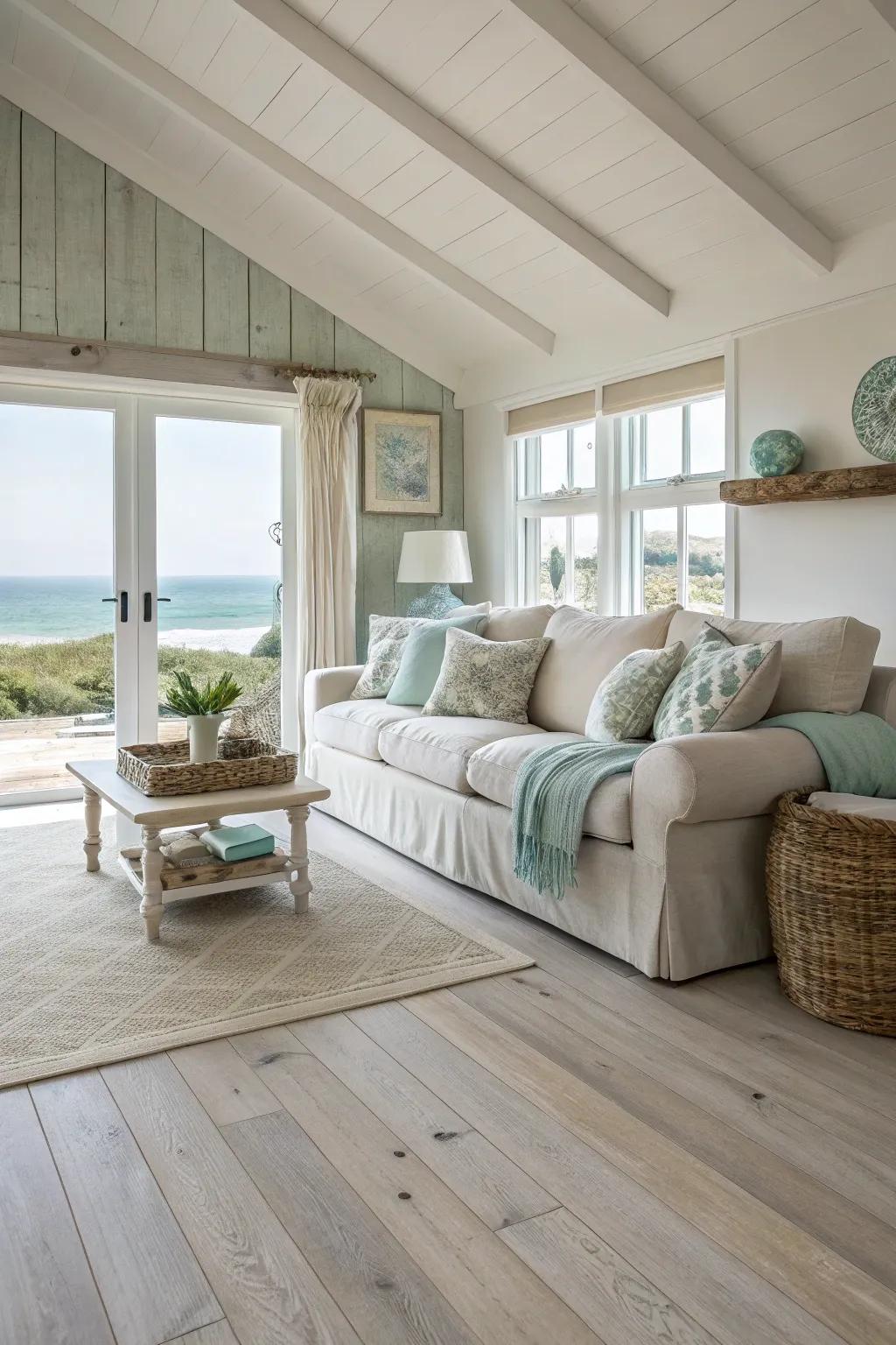 Bring coastal charm into your home with whitewashed laminates.