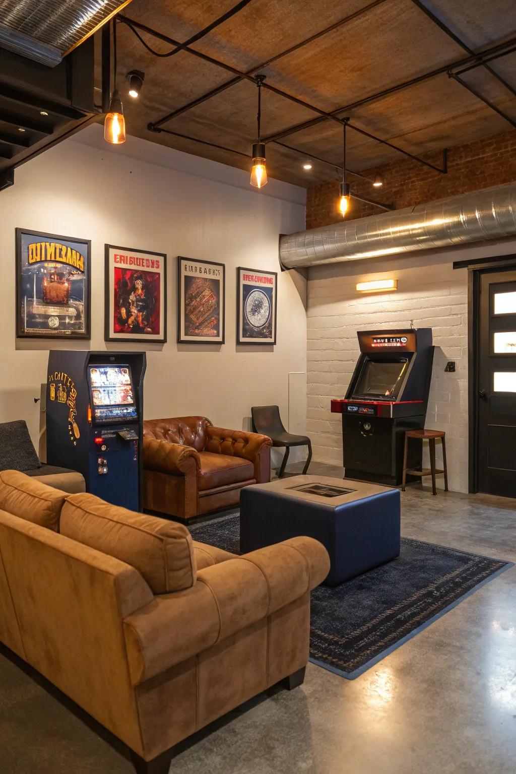 Level up your leisure time with a game room loft that's all about fun and play. 🎮 #GameRoomLoft #RetroGaming