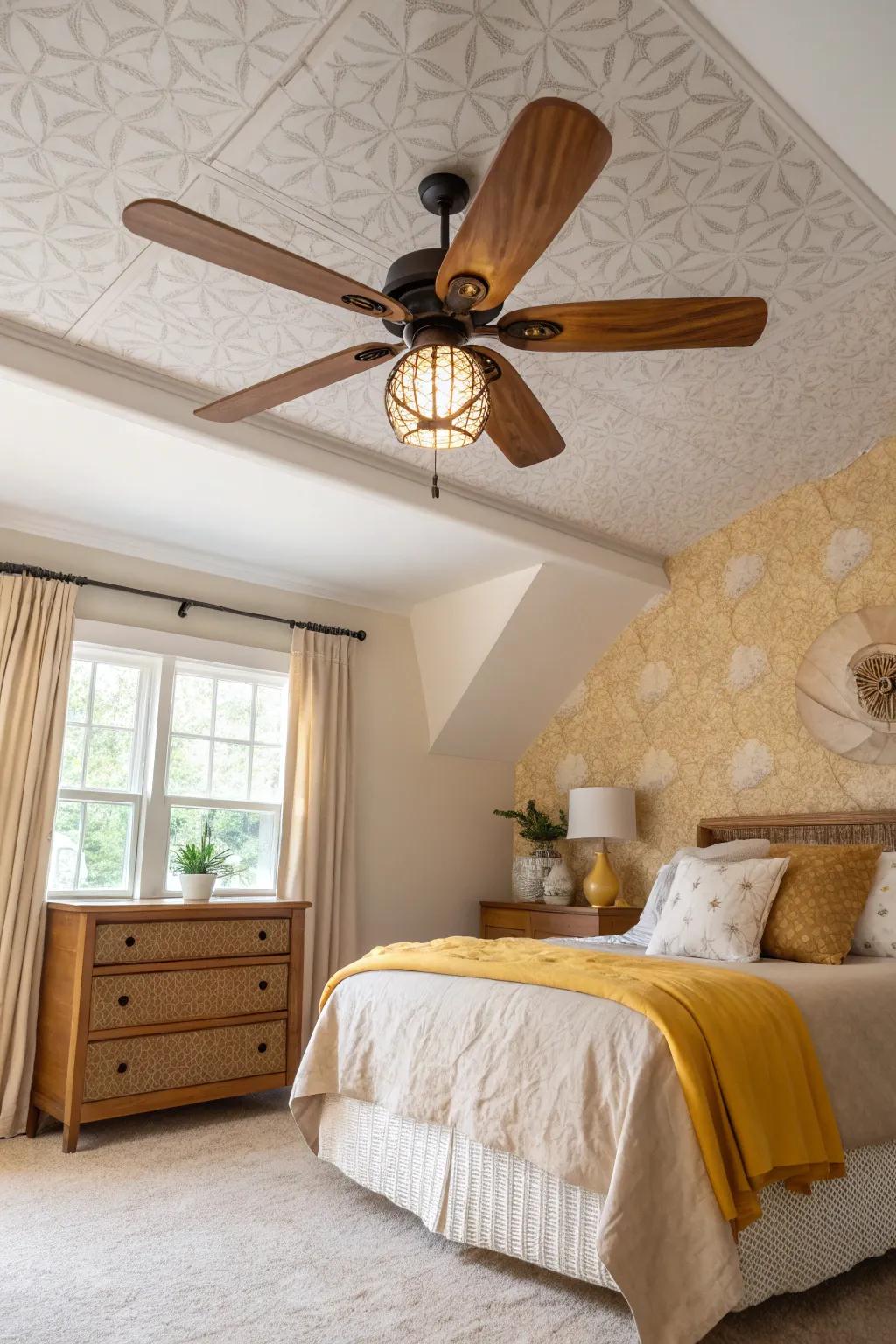 Step back in time with a retro fan that brings playful nostalgia.