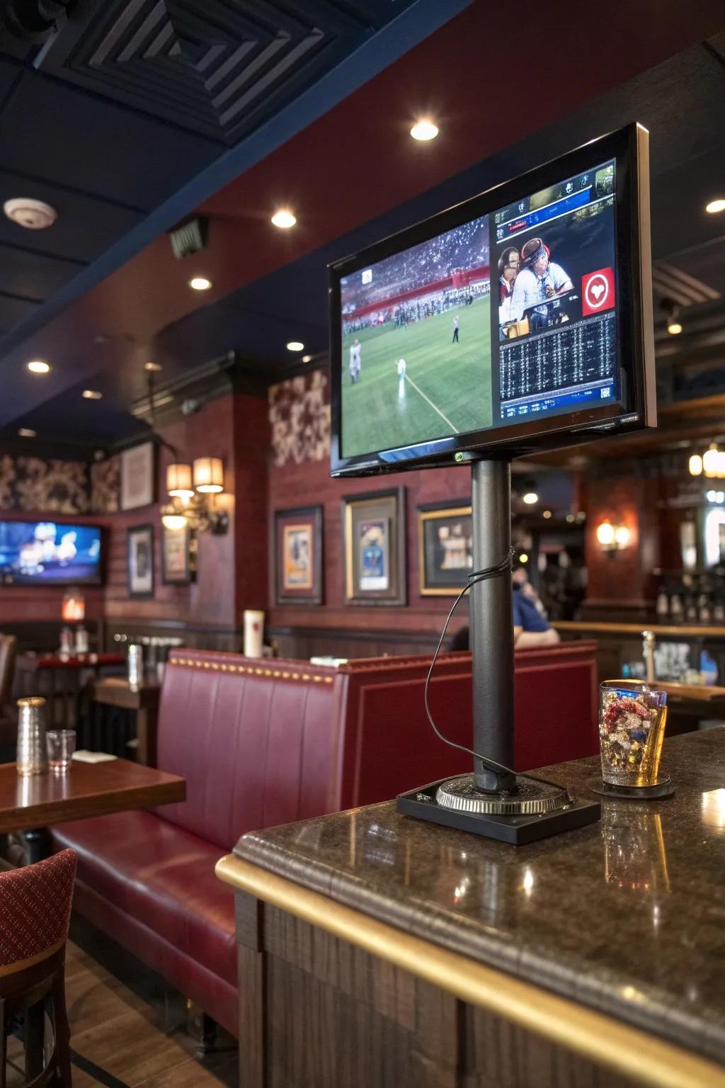 Blend modern tech with traditional decor for an engaging and updated fan experience.