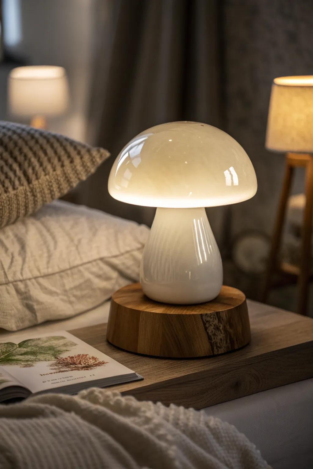 Create a serene nighttime ambiance with mushroom night lights that offer a gentle, enchanting glow.
