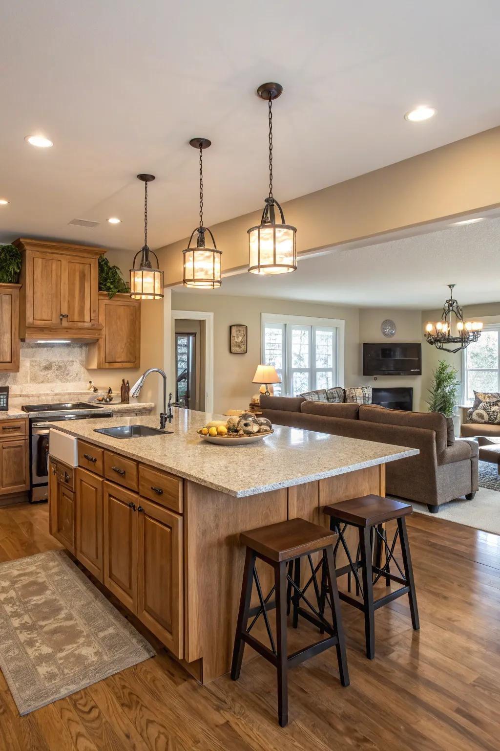 Make your kitchen island the heart of your home with multifunctional uses.