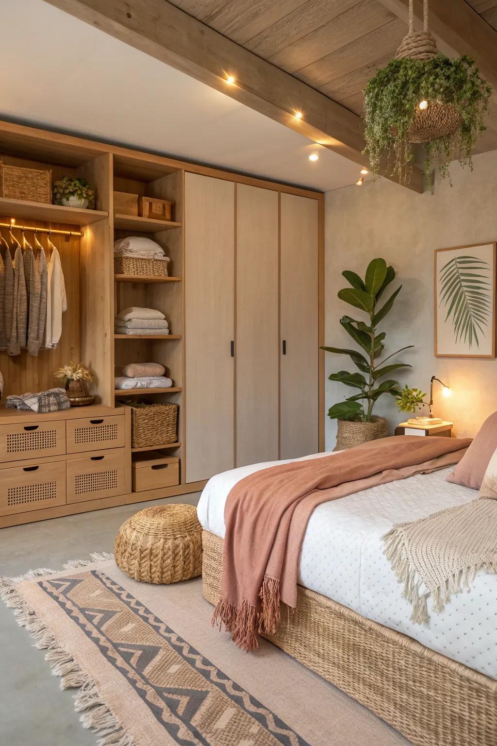 Built-in storage maximizes space while maintaining elegance.