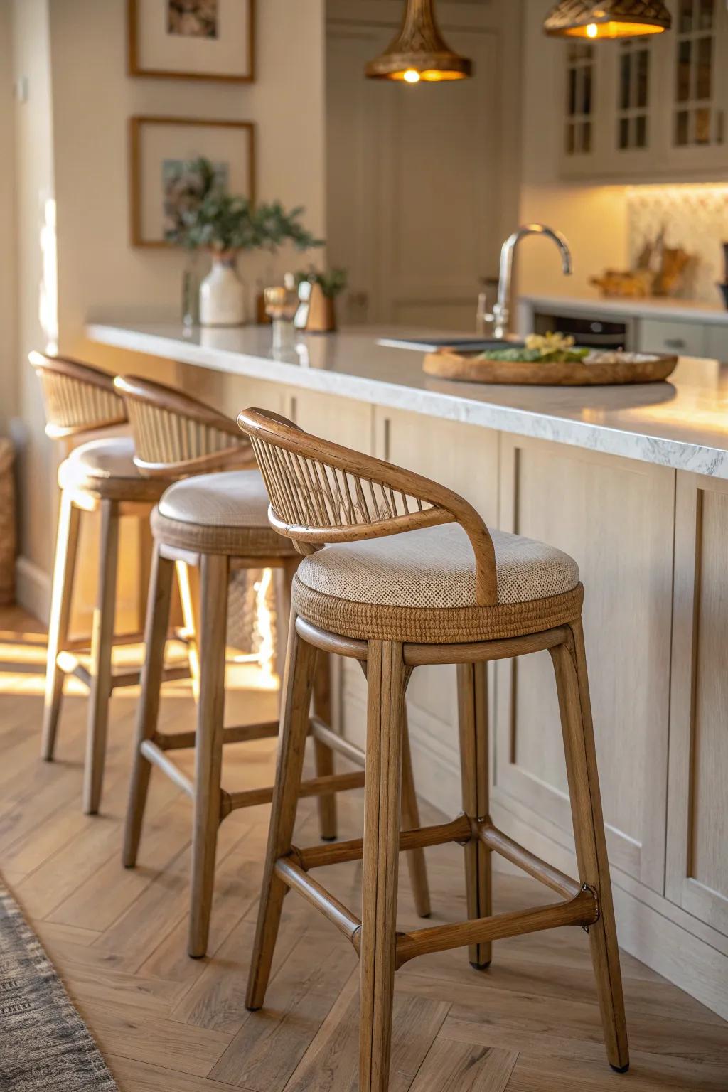Embrace the warmth of natural wood finishes for a cozy kitchen vibe.