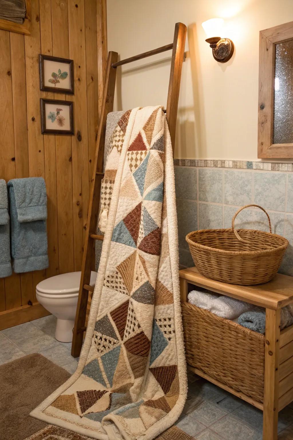 Primitive textiles add warmth and a handmade touch to your space. #TextileDesign #CozyHome 🧶