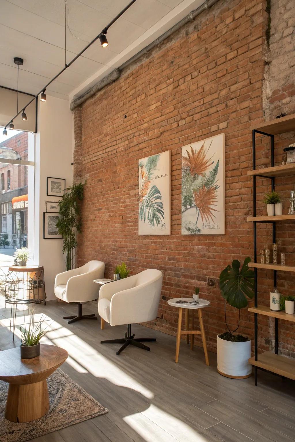 Embrace urban style with a street chic backdrop that adds an edgy flair to your salon. #UrbanStyle #ChicDecor