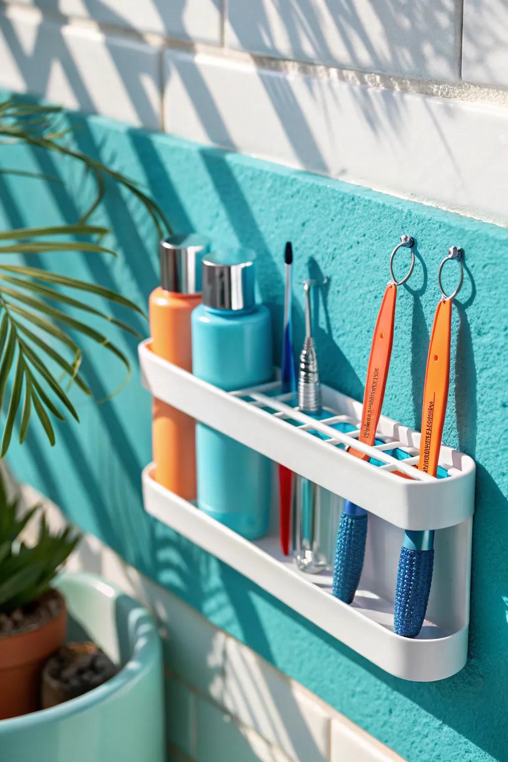Keep your tools within reach with a clever magnetic strip. #ToolStorage #BathroomHacks