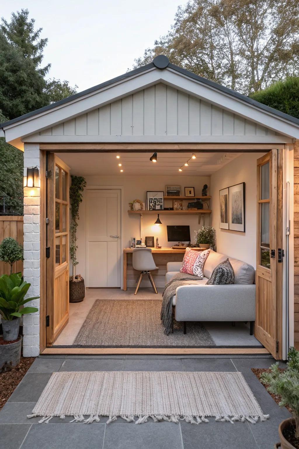 Transform your garage into a chic and functional living space.