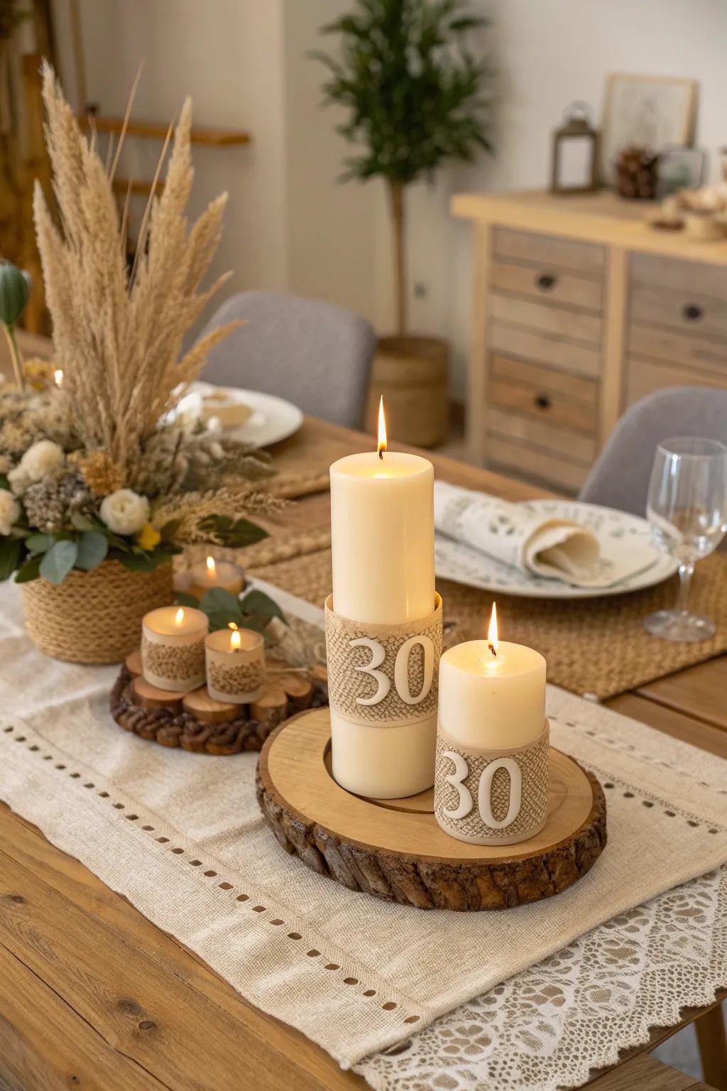 Create a cozy atmosphere with elegant candle displays that illuminate your special moments. 🕯️ #CandleDecor #Warmth