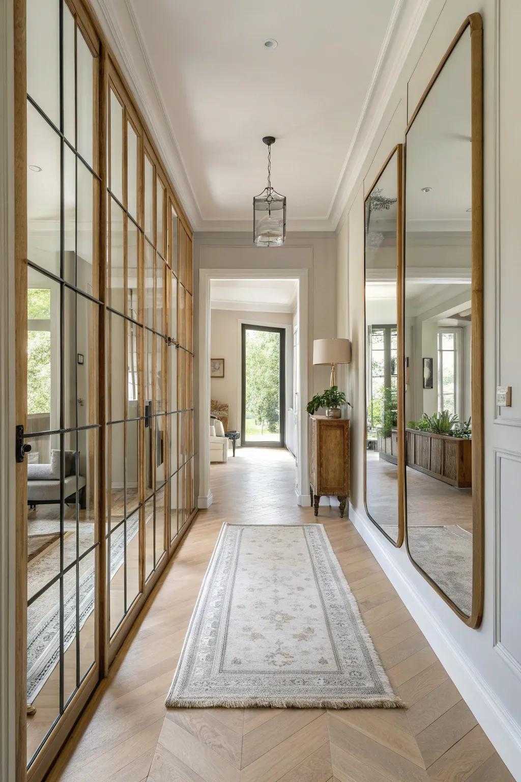 Maximize light and space with mirrored walls that add elegance and sophistication. ✨ #MirrorMagic #InteriorGlam