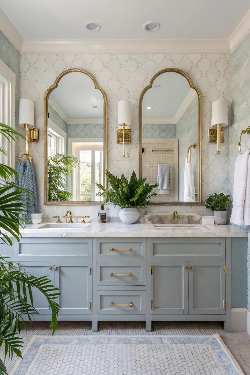 Achieve balance and harmony with a perfectly symmetrical bathroom design.