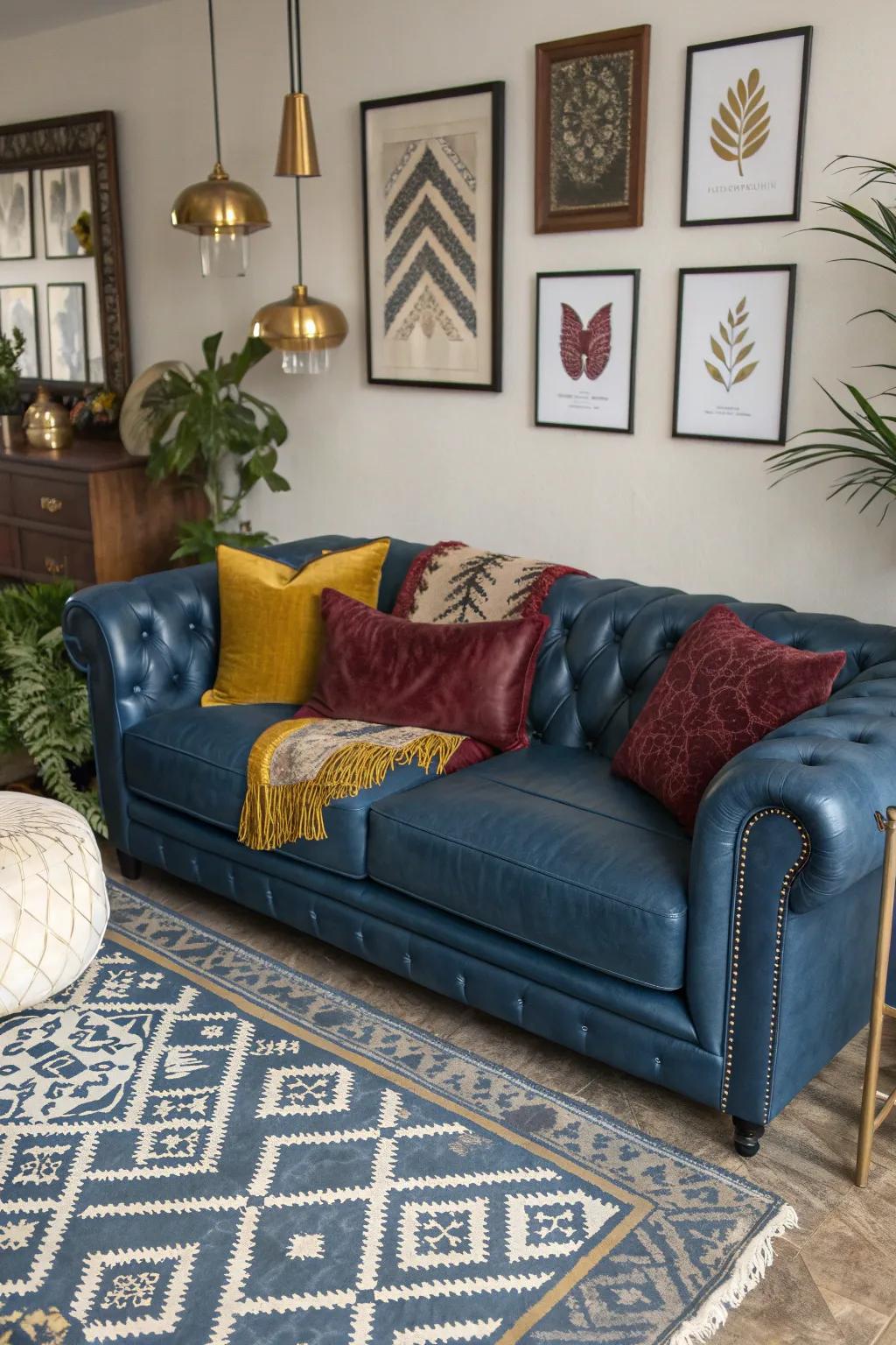 Create a unique space with an eclectic blend of patterns and decor. 🌈 #EclecticStyle #VibrantInteriors