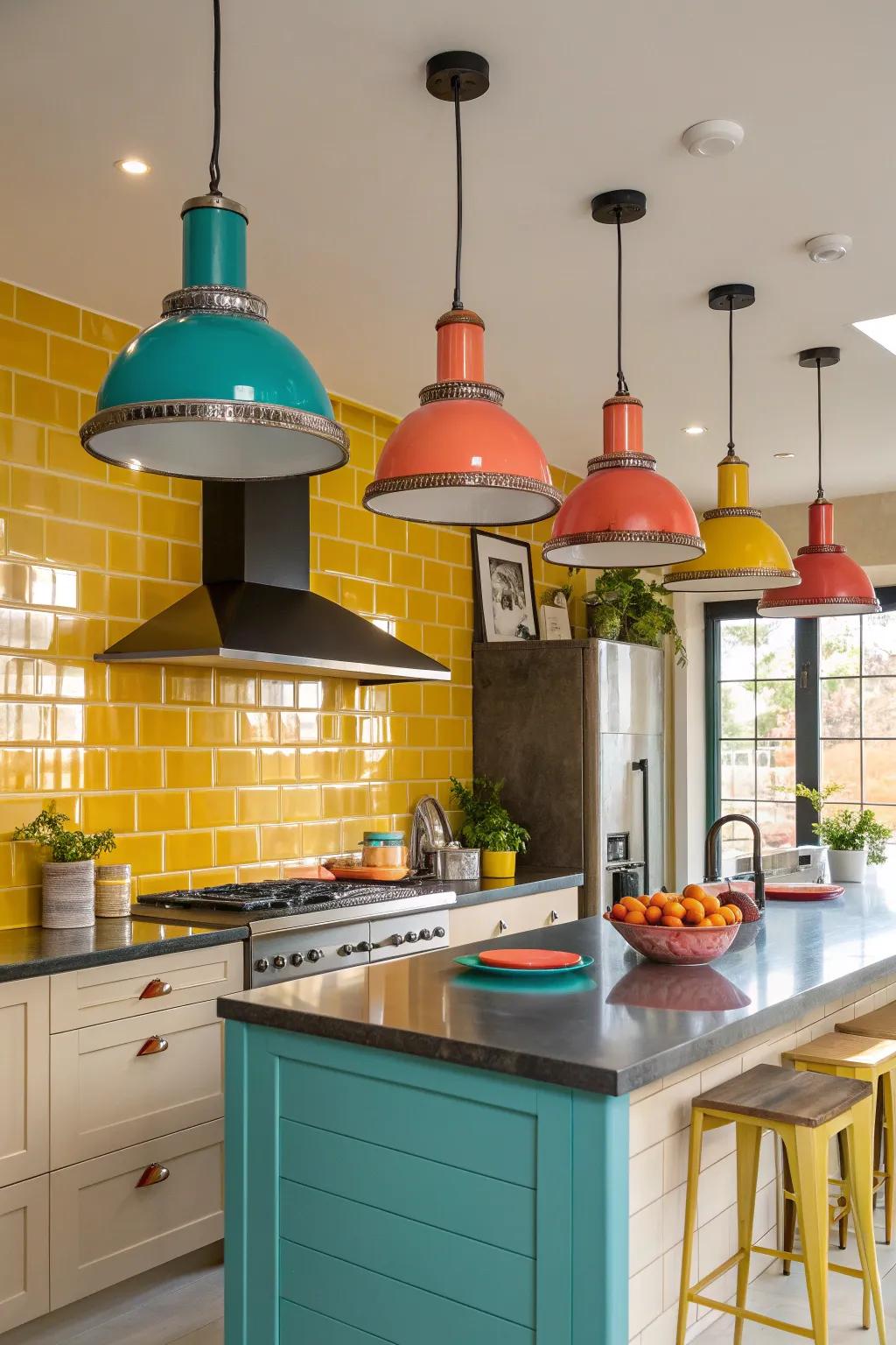 Enhance your kitchen's ambiance with stylish pendant lighting. #LightingDesign #HomeInspiration