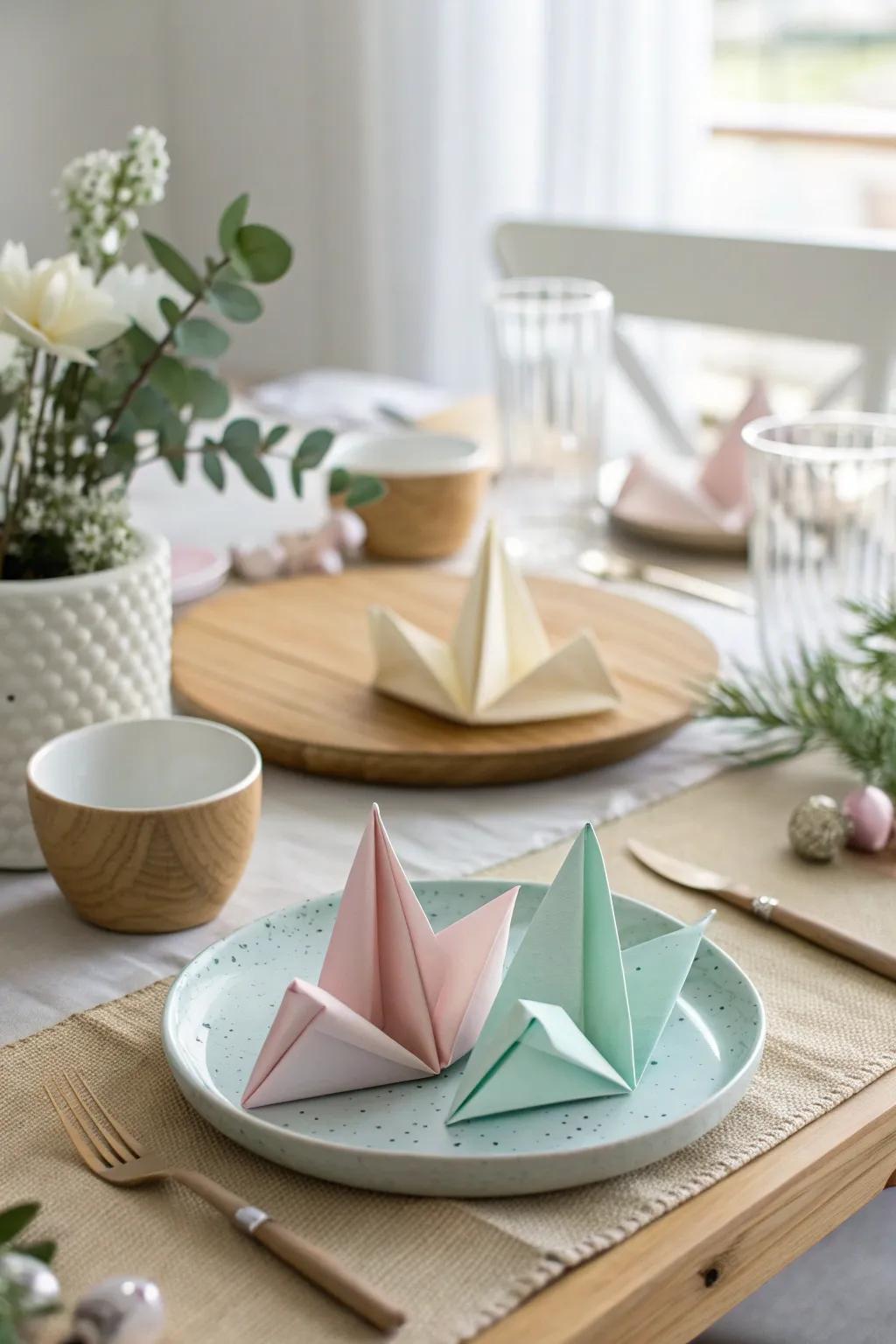 Infuse creativity into your table with origami accents that showcase your artistic flair. #PaperArt #TableInspiration
