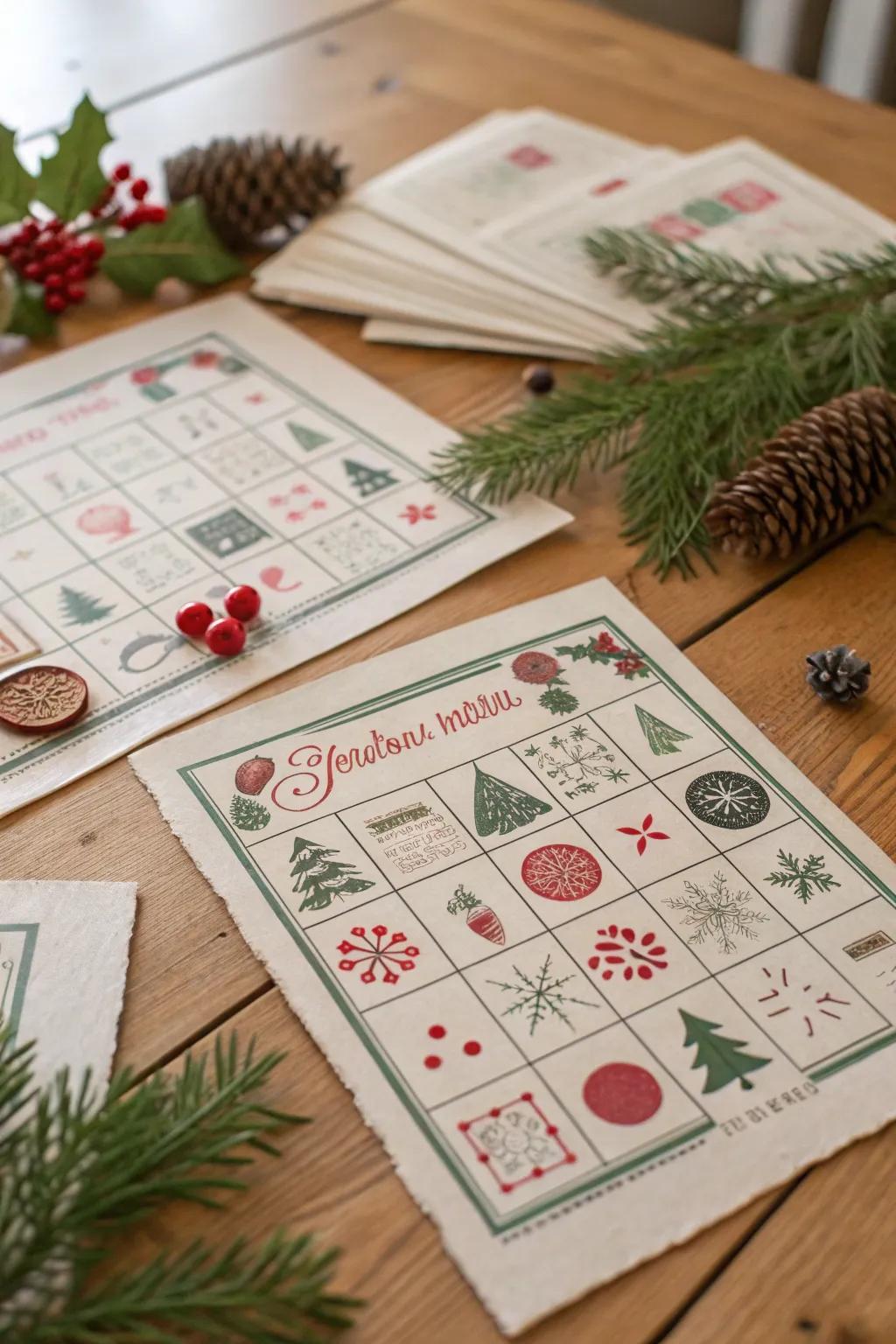 Relive the magic of Christmas past with retro-themed bingo cards.