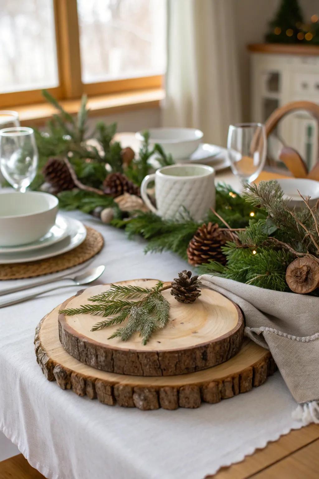 Bring the outdoors in with natural elements that add a rustic charm to your decor.